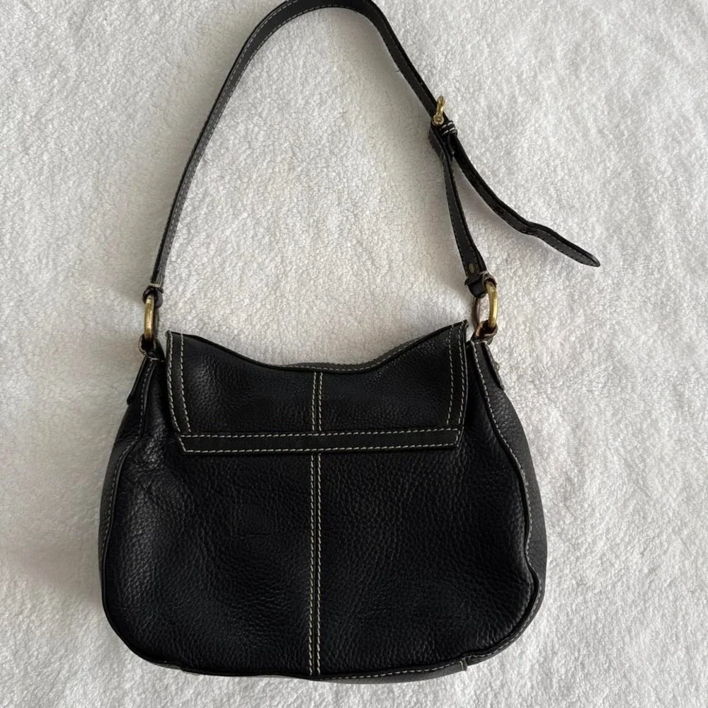 vintage chapmans black textured shoulder bag‎